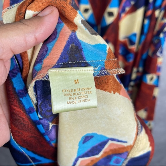 Ronny Kobo Geometric Print Pull On Midi Skirt In Multi Women's Size M - Picture 3 of 6